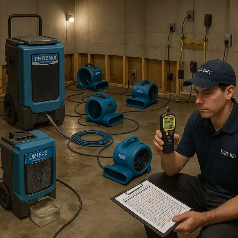 Structural Drying and Dehumidification process in Rosedale, MD